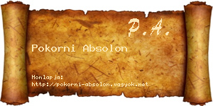 Pokorni Absolon névjegykártya